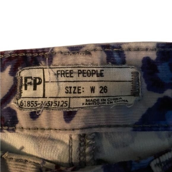 Free People Low Rise Corduroy Pants Size 26 Floral Trousers Whimsigoth Fairycore - Picture 8 of 9